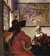 Johannes Vermeer Officer and a Laughing Girl, USA oil painting artist